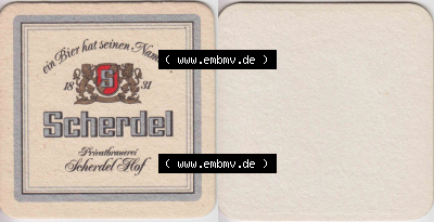 Bierdeckel ein Bier hat seinen Namen, Scherdel Privatbrauerei Scherdel Hof (1). Deutscher Katalog über deutsche Bierdeckel Privatbrauerei... Sammlung