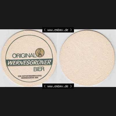 Bierdeckel Original Wernesgrüner Bier VEB Exportbierbrauerei Wernesgrün DDR (1). Deutscher Katalog über deutsche Bierdeckel Wernesgrüner Brauerei aus Bundesland Bayern... Sammlung