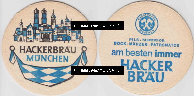 Bierdeckel Hackerbräu München, Pils Superior, Bock, Märzen, Patronator (1). Deutscher Katalog über deutsche Bierdeckel Hacker-Pschorr... Sammlung