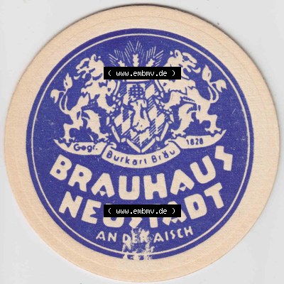 Bierdeckel Burkart Bräu, Brauhaus Neustadt an der Aisch, Im Bier liegt die Kraft die Freude schafft (1). Deutscher Katalog über... Sammlung
