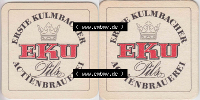Bierdeckel Erste Kulmbacher EKU Pils Actien-Brauerei (1). Deutscher Katalog über deutsche Bierdeckel Erste Kulmbacher Actienbrauerei... Sammlung