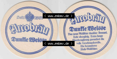 Bierdeckel Arcobräu seit 1567, Dunkle Weisse, Das neue Weißbier dunkler Brauart (1). Deutscher Katalog über deutsche Bierdeckel... Sammlung