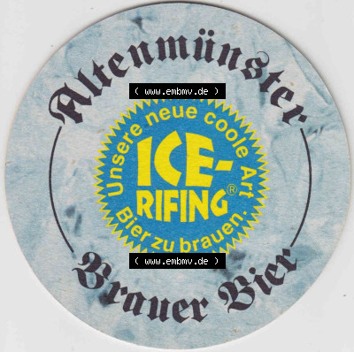 Bierdeckel Altenmünster Brauer Bier, Unsere neue coole Art Bier zu brauen ICE-Rifing (2). Deutscher Katalog über deutsche Bierdeckel... Sammlung