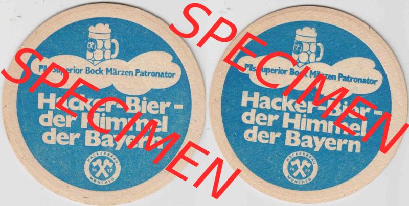 Bierdeckel Hacker-Bier der Himmel der Bayern, Pils Superior Bock Märzen Patronator (1). Deutscher Katalog über deutsche Bierdeckel Hacker-Bier aus Bundesland Bayern zum... Sammlung