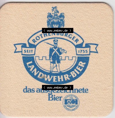 Bierdeckel Rothenburger, seit 1755, Landwehr-Bier das ausgezeichnete Bier (2). Deutscher Katalog über deutsche Bierdeckel Landwehr-Bräu... Sammlung