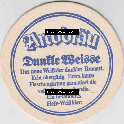 Bierdeckel Arcobräu seit 1567, Dunkle Weisse, Das neue Weißbier dunkler Brauart (3). Deutscher Katalog über deutsche Bierdeckel... Sammlung