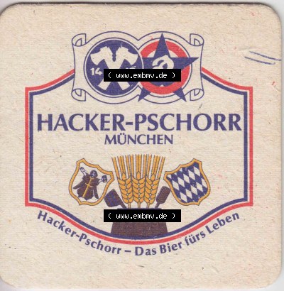 Bierdeckel Hacker-Pschorr München, Das Bier fürs Leben (3). Deutscher Katalog über deutsche Bierdeckel Hacker-Pschorr Bräu... Sammlung
