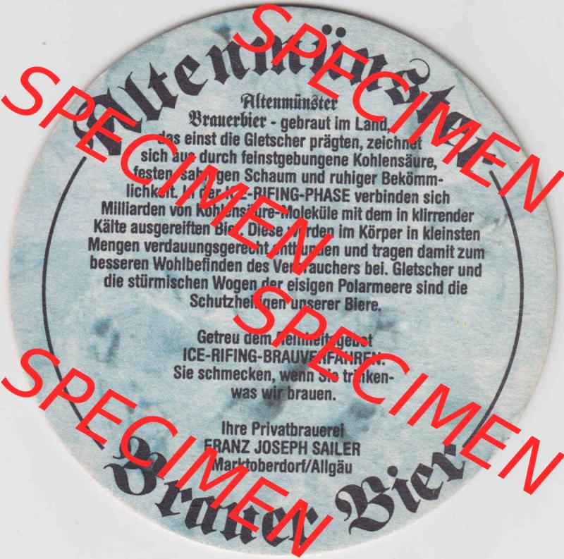 Bierdeckel Altenmünster Brauer Bier, Unsere neue coole Art Bier zu brauen ICE-Rifing (3). Deutscher Katalog über deutsche Bierdeckel Altenmünster Brauerei aus Bundesland... Sammlung