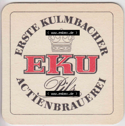Bierdeckel Erste Kulmbacher EKU Pils Actien-Brauerei (2). Deutscher Katalog über deutsche Bierdeckel Erste Kulmbacher Actienbrauerei... Sammlung