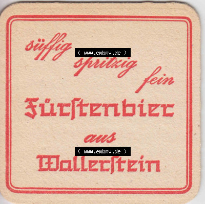 Bierdeckel Fürstliches Brauhaus Wallerstein, seit 1598, süffig sprintzig fein (3). Deutscher Katalog über deutsche Bierdeckel... Sammlung
