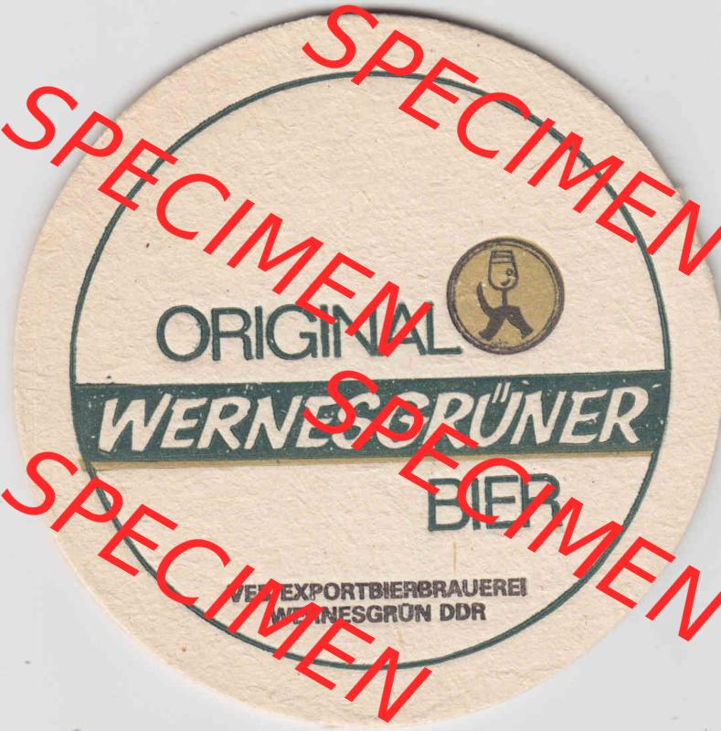 Bierdeckel Original Wernesgrüner Bier VEB Exportbierbrauerei Wernesgrün DDR (2). Deutscher Katalog über deutsche Bierdeckel Wernesgrüner Brauerei aus Bundesland Bayern... Sammlung