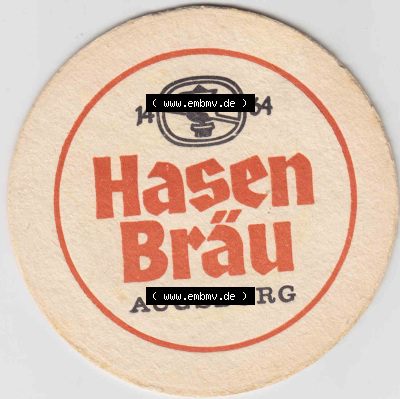 Bierdeckel Hasen-Bräu Augsburg (2). Deutscher Katalog über deutsche Bierdeckel Hasen-Bräu Augsburg aus Bundesland Bayern zum... Sammlung