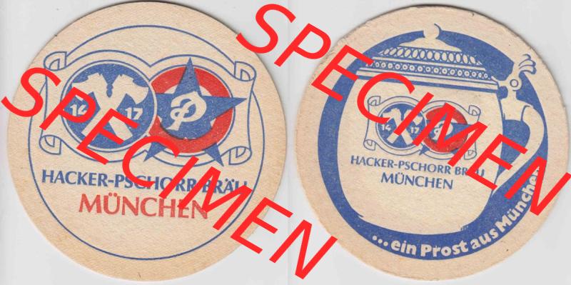 Bierdeckel Hacker-Pschorr Bräu München, ... ein Prost aus München (1). Deutscher Katalog über deutsche Bierdeckel Hacker-Pschorr Bräu... Sammlung