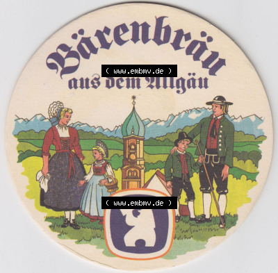 Bierdeckel Bärenbräu aus dem Allgäu, Bären-Weizen, Bären Gold, Bären Plus, Altbayerisch Dunkel (1). Deutscher Katalog über... Sammlung