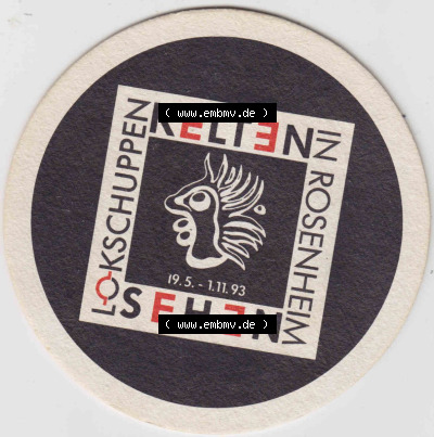Bierdeckel Auerbräu Rosenheim seit 1889, Lokschuppen in Rosenheim Kelten sehen (3). Deutscher Katalog über deutsche Bierdeckel... Sammlung