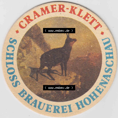 Bierdeckel Cramer-Klett, Schloss Brauerei Hohenaschau (3). Deutscher Katalog über deutsche Bierdeckel Schlossbrauerei Hohenaschau... Sammlung