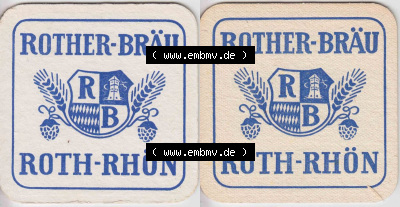 Bierdeckel Rotherbräu, Roth-Rhön (1). Deutscher Katalog über deutsche Bierdeckel Rother Bräu aus Bundesland Bayern zum katalogisieren... Sammlung