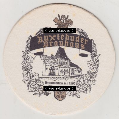 Bierdeckel Buxtehuder Brauhaus, Brauhaustradition seit 1592, Das Bierbrauen ist eine der vornehmsten und nötigsten Beschäftigungen des Nahrungsmittelstandes überhauput!... Sammlung