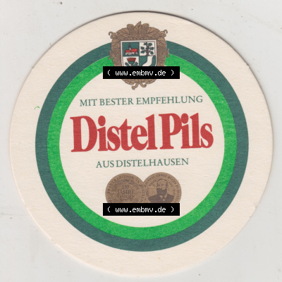 Bierdeckel Distel-PIls aus Distelhausen, Heimat des Distel Pils, 3. Karte mit Creglingen (1). Deutscher Katalog über die deutschen... Sammlung