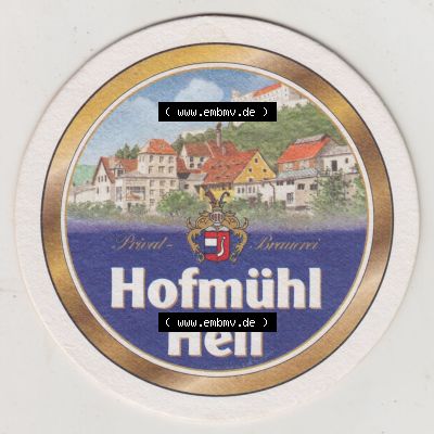 Bierdeckel Hofmühl Privatbrauerei, Hofmühl Hell, Bier Eichstätter Braukunst, Das Geheimnis des flüssigen Goldes (1). Deutscher Katalog über deutsche... Sammlung