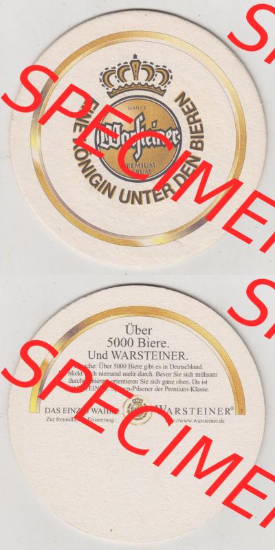 Bierdeckel Warsteiner, Eine Königin unter den Bieren, Über 5000 Biere Und Warsteiner, Tatsache Über 5000 Biere gibt es in Deutschland (3). Deutscher Katalog... Sammlung