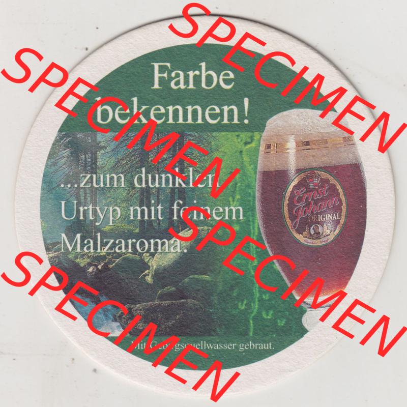 Bierdeckel Privatbrauerei Ernst Barre, Fasrbe bekennen! ...zum dunklen Urtyp mit feinem Malzaroma, ...zu einem Pils (1). Deutscher... Sammlung