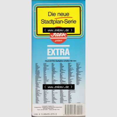 Landkarte BRD, Niedersachsen, Stadt Braunschweig Stadtkarte vom Falk-Plan Verlag Extra, 2. Auflage mit Umgebungskarte ISBN 3-88495-375-3 Stadtplan von Falk-Verlag als Datensatz... Sammlung