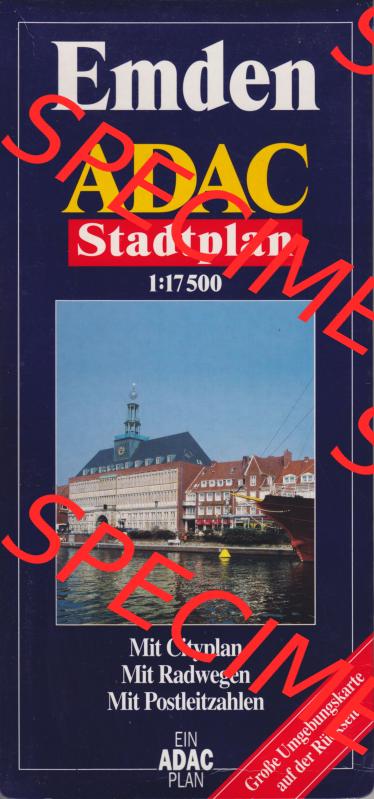 Landkarte BRD, Niedersachsen, Stadt Emden, ADAC-Stadtplan Stadtplan von ADAC-Verlag als Datensatz im online Katalog, Datenbank und Sammler-Verwaltung für Sammler von Landkarten... Sammlung
