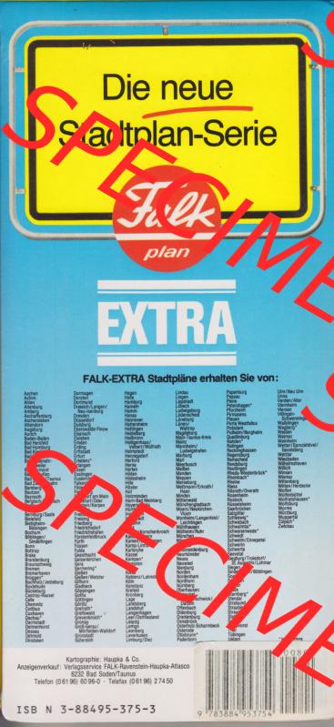 Landkarte BRD, Niedersachsen, Stadt Braunschweig Stadtkarte vom Falk-Plan Verlag Extra, 2. Auflage mit Umgebungskarte ISBN 3-88495-375-3 Stadtplan von Falk-Verlag als Datensatz... Sammlung
