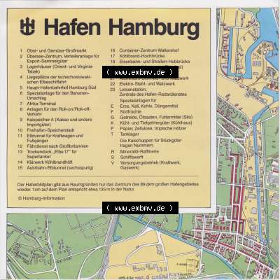 BRD, Hamburg Hafen Bildplan vor 2001, Verlag Hamburg-Information, Hafen Hamburg Bildplan Karte vom Hamburger Hafen als Bildplan, vom Verlag "Hamburg-Information" in Hamburg.... Sammlung
