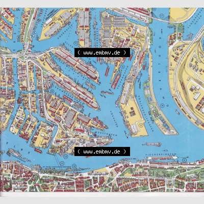 BRD, Hamburg Hafen Bildplan vor 2001, Verlag Hamburg-Information, Hafen Hamburg Bildplan Karte vom Hamburger Hafen als Bildplan, vom Verlag "Hamburg-Information" in Hamburg.... Sammlung