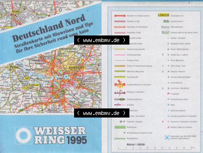Straßenkarte vom Weisser Ring 1995 Sammlung