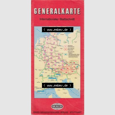 Landkarten 1970/71, Deutsche Generalkarte, Mairs Geographischer Verlag, Stuttgart, Karte 5. Generalkarte von Deutschland der BRD von MAIR-Verlag als Datensatz im online... Sammlung