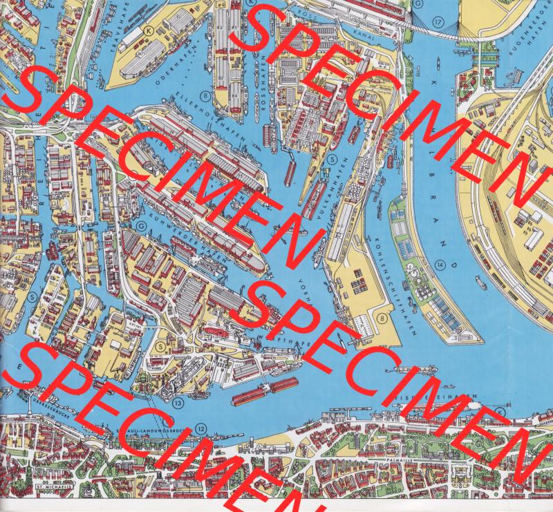 BRD, Hamburg Hafen Bildplan vor 2001, Verlag Hamburg-Information, Hafen Hamburg Bildplan Karte vom Hamburger Hafen als Bildplan, vom Verlag "Hamburg-Information" in Hamburg.... Sammlung
