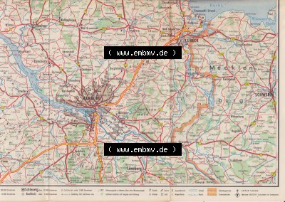 Hamburg, Lübeck, Schwerin. BRD Gasolin Deutschlandkarte Teil 1/8 Sammlung