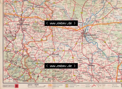 Teilkarte im Bereich der DDR, Magdeburg bis Wolfsburg Sammlung