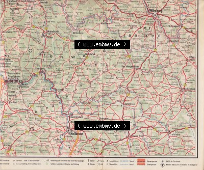 Deutschland-Karte 5 von 8 Umgebung Koblenz, Frankfurt, Mannheim, Saarbrücken Sammlung