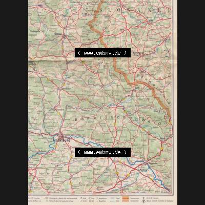 Autokarte 1957, Gasolin Deutschlandkarte Teil 6, Nürnberg, Stuttgart, Regensburg 0004. Alte Historische Karte der BRD digitalisiert, Jahrgang 1957 von Gasolin... Sammlung