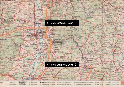Deutschland-Karte 5 von 8 Umgebung Koblenz, Frankfurt, Mannheim, Saarbrücken Sammlung