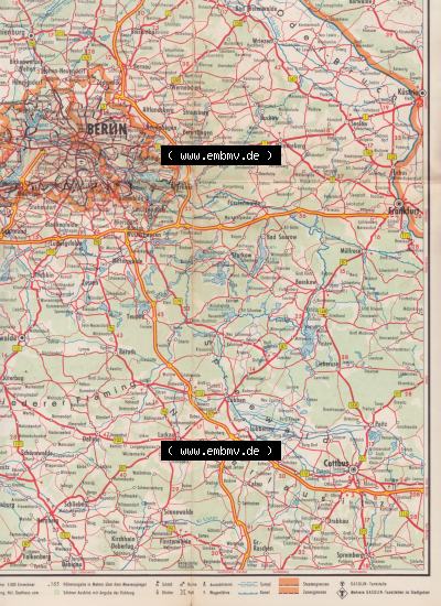 Teilkarte Berlin in der DDR aus der Sicht Gasolin der BRD Sammlung