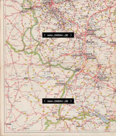 Frankfurt-Stuttgart. BRD Gasolin Deutschlandkarte Teil 1/8 Sammlung