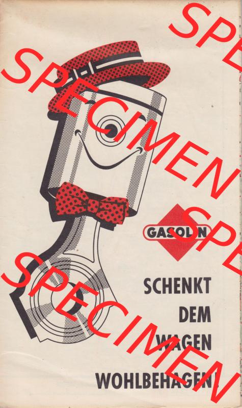 Autokarte 1958, Gasolin Deutschlandkarte Teil 7, Gasolin schenkt dem Wagen Wohlbehagen. Alte Historische Karte der BRD digitalisierter Jahrgang 1958 von Gasolin Deutschlandkarte Teil... Sammlung