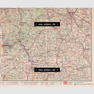 Autokarte 1958, Gasolin Deutschlandkarte Teil 5, Deutschland-Karte 5 von 8 Umgebung Koblenz, Frankfurt, Mannheim, Saarbrücken BRD, 1958 Gasolin Deutschlandkarte... Sammlung