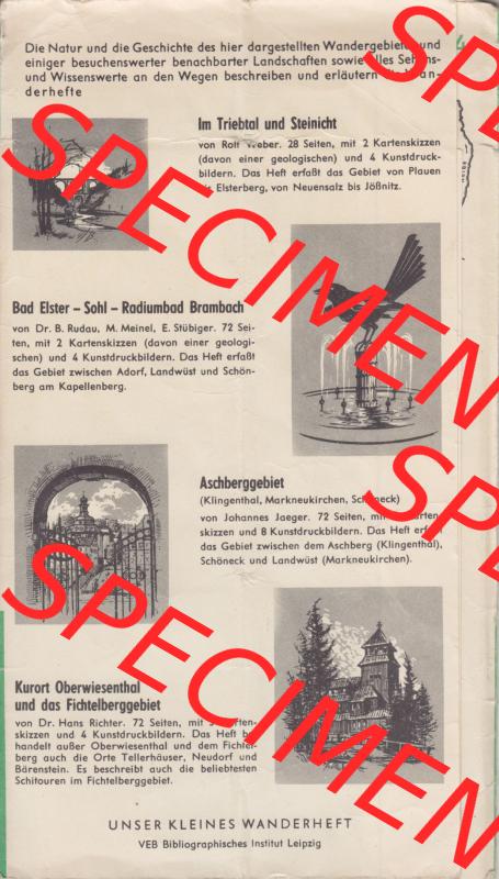 Wanderkarte DDR, Bezirk Karl-Marx-Stadt, Untertitel Die Gut Wanderkarte 54, Oberwiesenthal und Umgebung im Maßstab 1:20000 vom Verlag VEB Bibliographisches Institut Leipzig... Sammlung