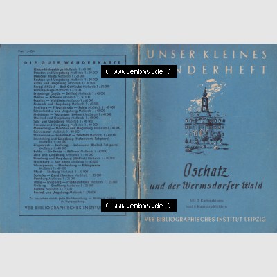 DDR Unser Kleines Wanderheft, VEB Bibliographisches Institut Leipzig, Nr. 42, Oschatz und der Wermsdorfer Wald . Umschlag der DDR Unser Kleines Wanderheft vom Verlag VEB... Sammlung