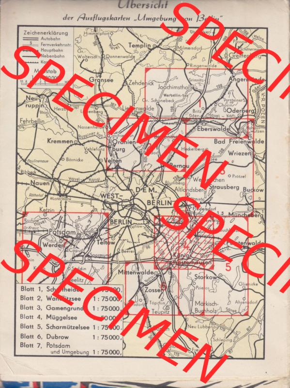 Ausflugskarte Müggelsee VEB Landkartenverlag Berlin C2 Ausflugskarte Berliner Müggelsee mit Königs Wusterhausen, Alt Buchhorst, Rüdersdorf 0003. Berlin war die Hauptstadt... Sammlung