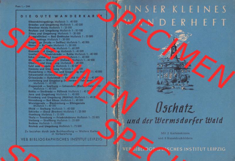 DDR Unser Kleines Wanderheft, VEB Bibliographisches Institut Leipzig, Nr. 42, Oschatz und der Wermsdorfer Wald . Umschlag der DDR Unser Kleines Wanderheft vom Verlag VEB... Sammlung
