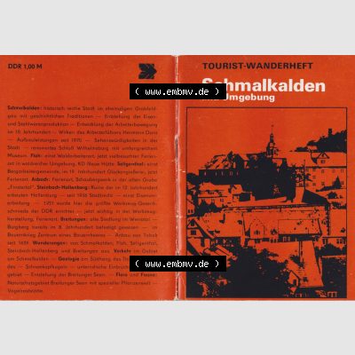 DDR Unser Kleines Wanderheft, VEB Bibliographisches Institut Leipzig, 1978, 2. Auflage, Schmalkalden und Umgebung. Umschlag der DDR Unser Kleines Wanderheft,... Sammlung