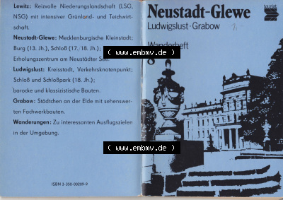 DDR Unser Kleines Wanderheft, VEB Bibliographisches Institut Leipzig, 1987, Nr. 8, 3. Auflage, Ludwigslust-Grabow. Umschlag der... Sammlung