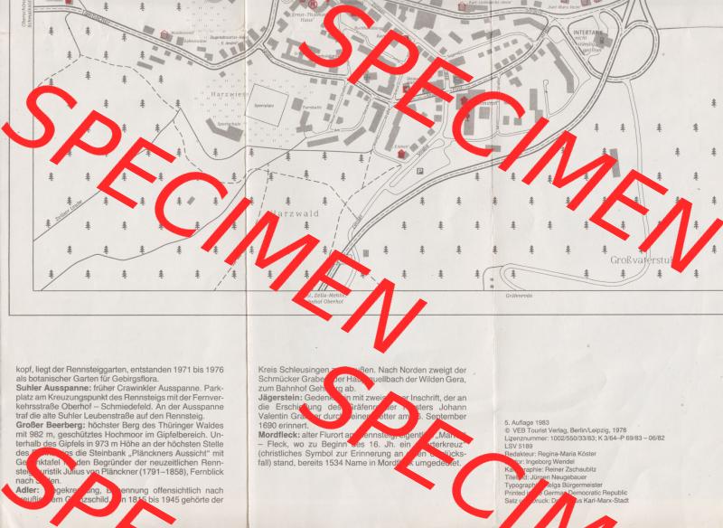 Wanderkarte DDR Bezirk Suhl, Oberhof Umgebung 1983, 5. Auflage Wanderkarte Umgebung von Oberhof, Tourist Verlag, 1983, 5. Auflage Wanderkarte 595 504 6 vom Tourist... Sammlung